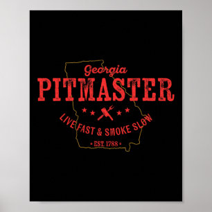 Georgia BBQ Pitmaster voor vlees roken barbecue Poster