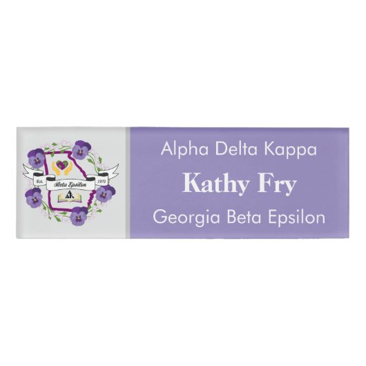 Georgia Beta Epsilon Nametag Sjabloon Naam Tag (Voorkant)