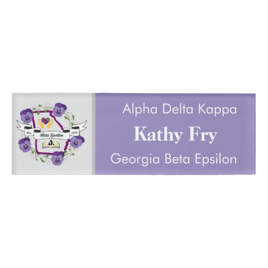 Georgia Beta Epsilon Nametag Sjabloon Naambadge (Voorkant)