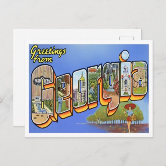 Georgia  Big Letters Briefkaart (Voorkant / Achterkant)