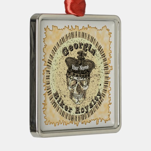 Georgia Biker  Metalen Ornament (Rechts)