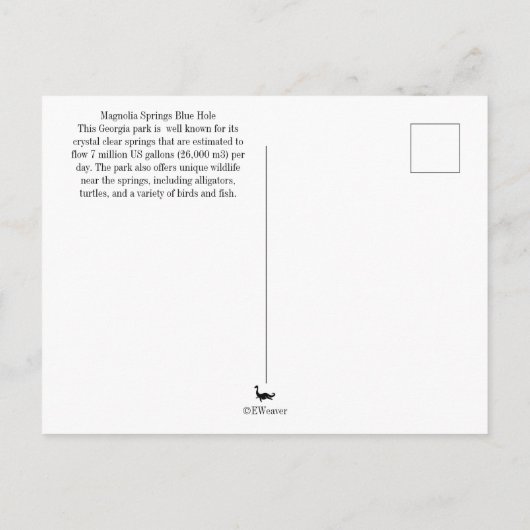 Georgia Blue Hole Briefkaart (Achterkant)