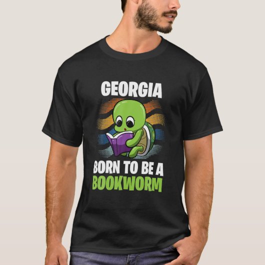 Georgia - Born To Be A Bookworm - Personalized T-shirt (Voorkant)