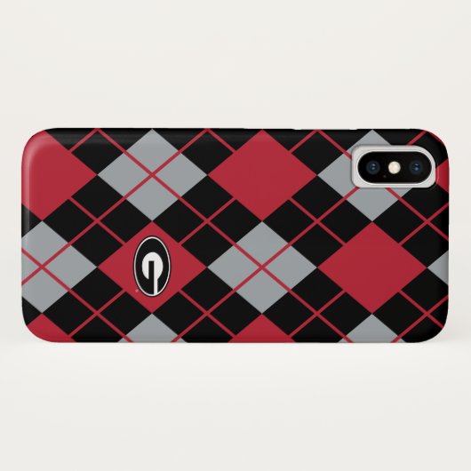 Georgia Bulldogs Logo | Argyle Pattern Case-Mate iPhone Case (Achterkant (horizontaal))