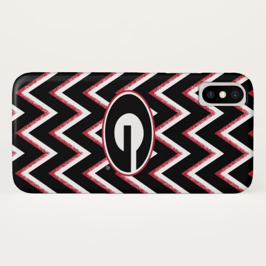 Georgia Bulldogs Logo | Chevron Pattern Case-Mate iPhone Case (Achterkant (horizontaal))