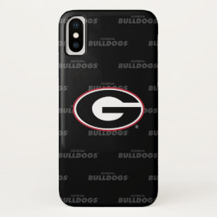 Georgia Bulldogs Logo   Watermerk Pattern iPhone X Hoesje