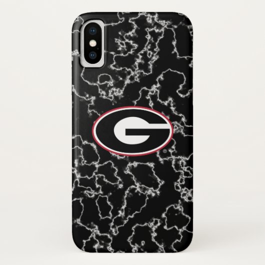Georgia Bulldogs Logo | Zwarte marmer Case-Mate iPhone Case (Achterkant)