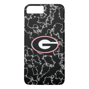 Georgia Bulldogs Logo   Zwarte marmer iPhone 8/7 Plus Hoesje