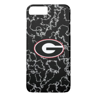 Georgia Bulldogs Logo | Zwarte marmer iPhone 8/7 Plus Hoesje