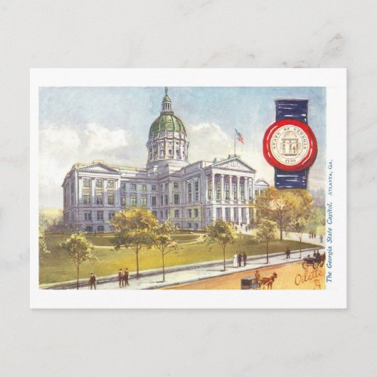  Georgia Capitol met zegel Briefkaart (Voorkant)