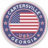Georgia, Cartersville Sticker (Voorkant)