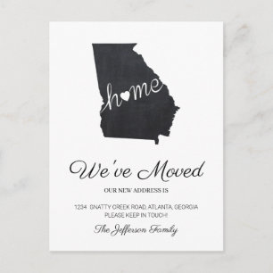 Georgia Chalkboard State Kaart Verhuizen Briefkaar