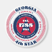 Georgia Circle Typography Souvenir Magnet (Voorkant)