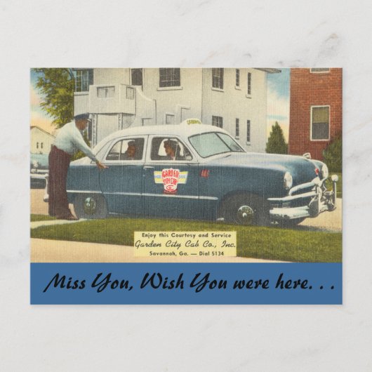 Georgia, City Cab, Savannah Briefkaart (Voorkant)