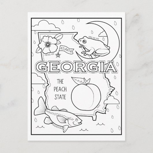 Georgia Color Me Collage Briefkaart (Voorkant)