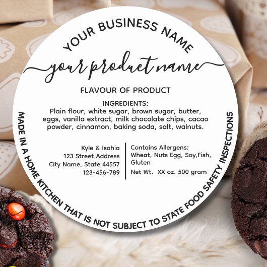 Georgia Cottage Law Eten label sticker