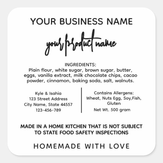 Georgia Cottage Law Eten label sticker (Voorkant)