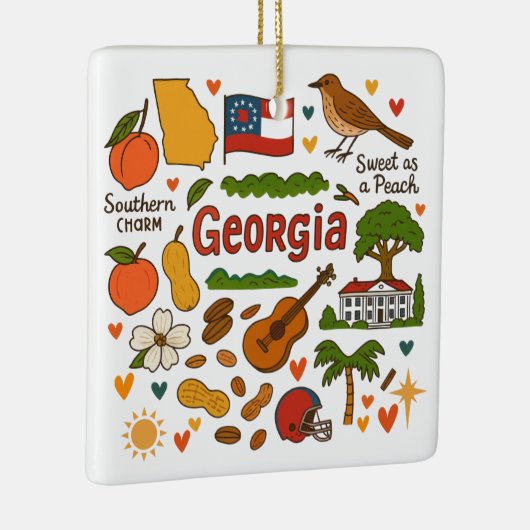 Georgia Custom Family Trip Christmas Keramisch Ornament (Rechts)