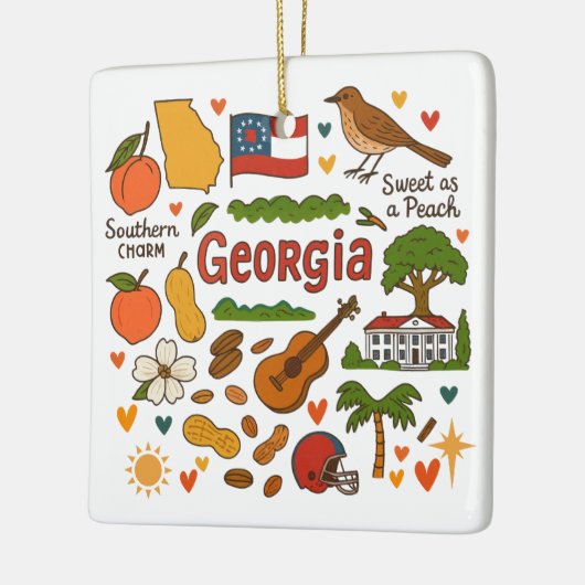 Georgia Custom Family Trip Christmas Keramisch Ornament (Links)