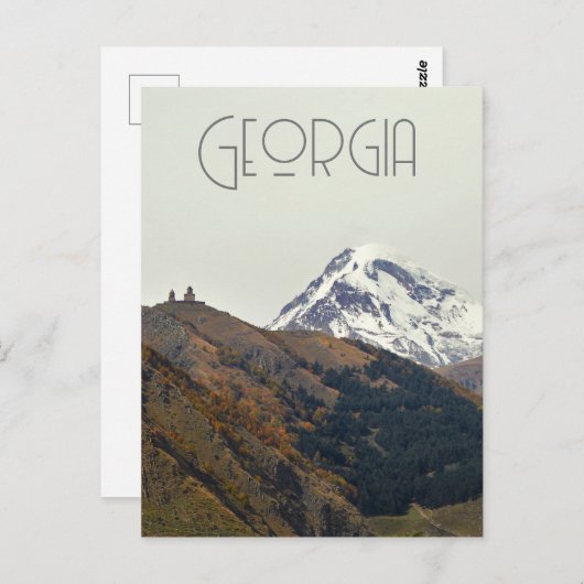 Georgia, de berg Kazbegi Briefkaart (Voorkant / Achterkant)