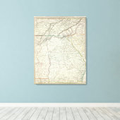 Georgia, de nummers NC, SC, Tenn, Ala en Florida Canvas Afdruk (Insitu (Houten vloer))