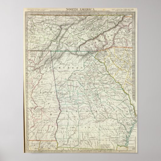 Georgia, de nummers NC, SC, Tenn, Ala en Florida Poster (Voorkant)