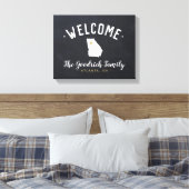 Georgia Familie Monogram Welkomstbord Canvas Afdruk (Insitu (Slaapkamer))