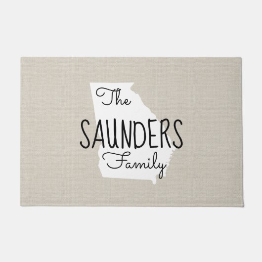 Georgia Family Monogram State Doormat Deurmat (Voorkant)