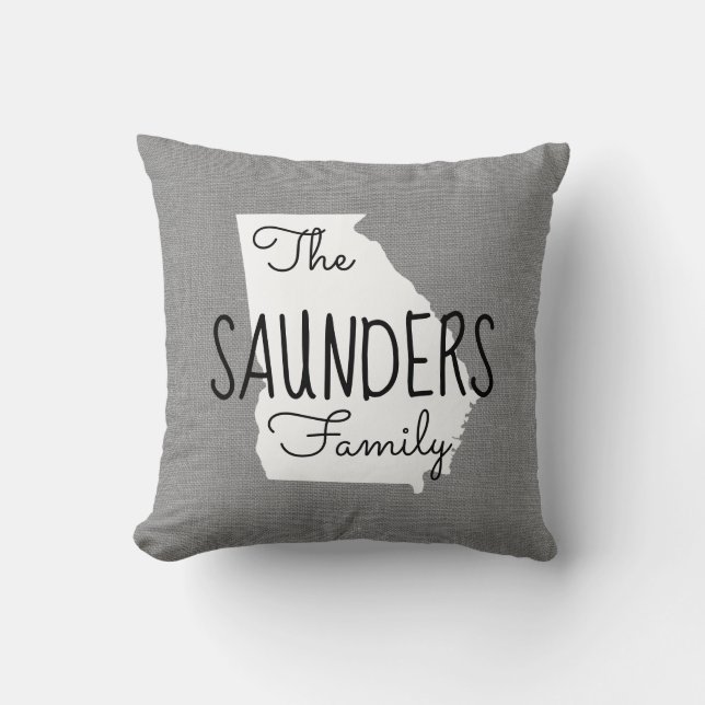 Georgia Family Monogram State Sierkussen (Voorkant)