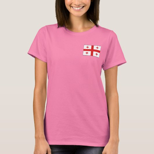 Georgia Flag and Map Dk T-Shirt (Voorkant)