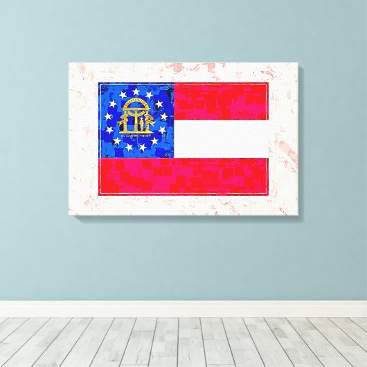 GEORGIA FLAG CANVAS AFDRUK (Insitu (Houten vloer))