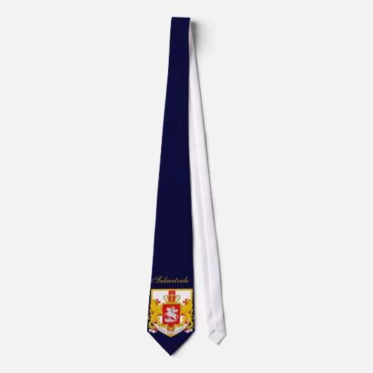 Georgia Flag Coat Arm Stropdas (Voorkant)