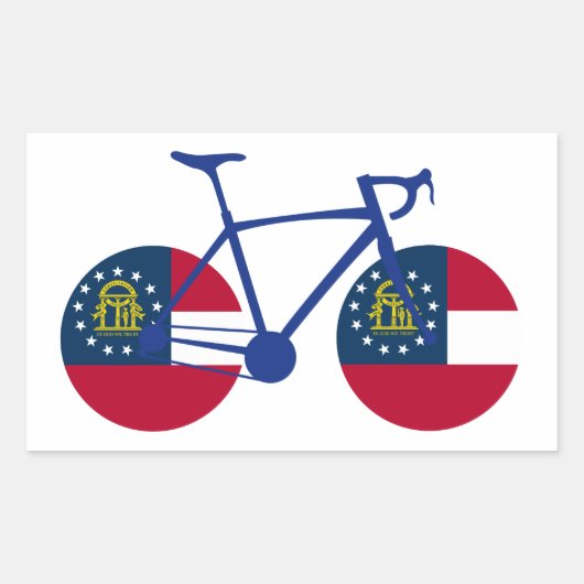 Georgia Flag Cycling Rechthoekige Sticker (Voorkant)