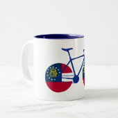 Georgia Flag Cycling Tweekleurige Koffiemok (Voorkant links)