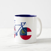 Georgia Flag Cycling Tweekleurige Koffiemok (Voorkant rechts)