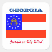 Georgia Flag en Slogan Square Sticker (Voorkant)