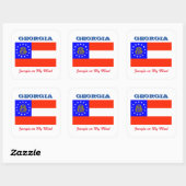 Georgia Flag en Slogan Square Sticker (Vel)