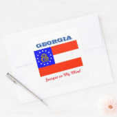 Georgia Flag en Slogan Square Sticker (Envelop)
