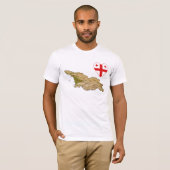 Georgia Flag Heart en Map T-Shirt (Voorkant volledig)