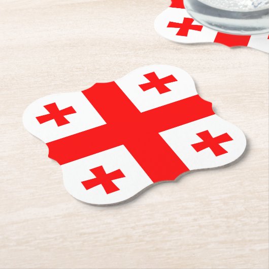 Georgia Flag Kartonnen Onderzetters (Gekanteld)