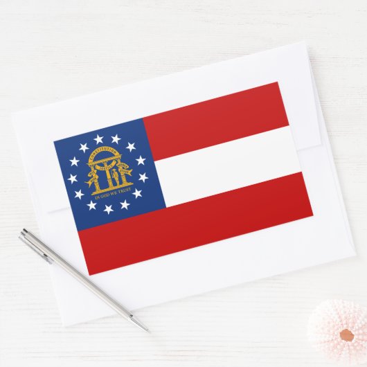 Georgia Flag Rechthoekige Sticker (Envelop)