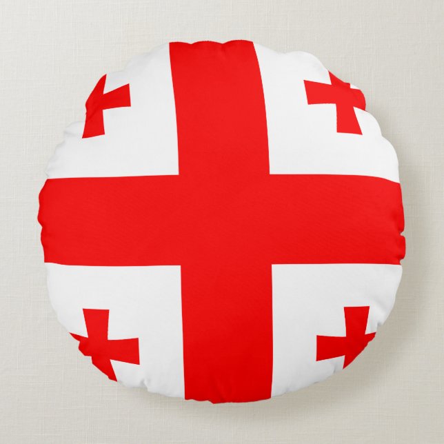Georgia Flag Rond Kussen (Voorkant)