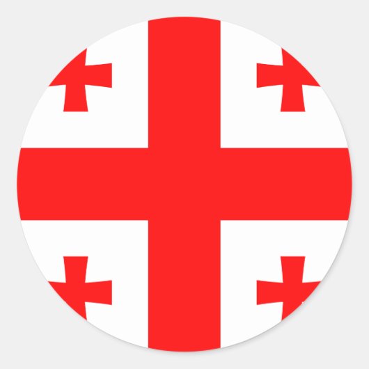 Georgia Flag Ronde Sticker (Voorkant)