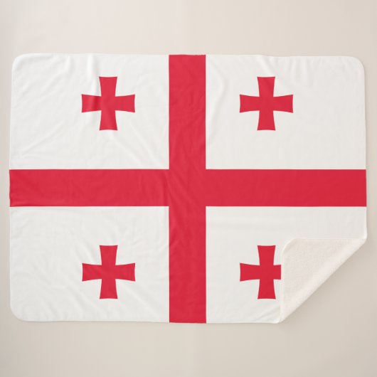 Georgia Flag Sherpa Deken (Voorkant (horizontaal))