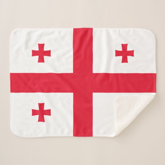 Georgia Flag Sherpa Deken (Voorkant (horizontaal))