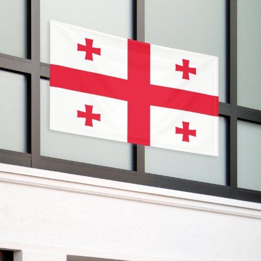 Georgia Flag Spandoek (Buitenkant Gebouw)