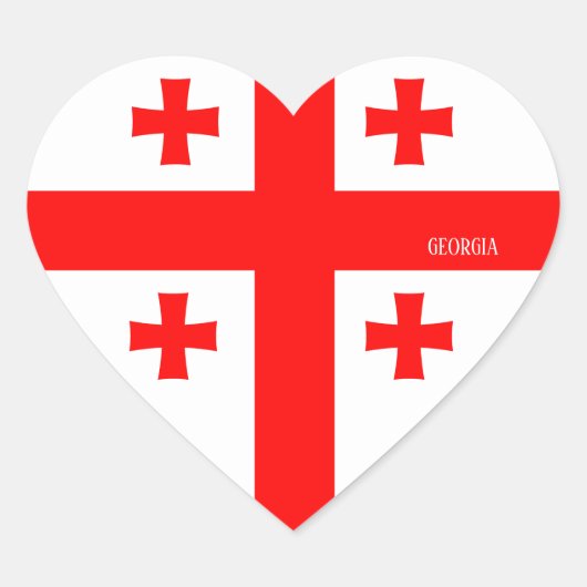 Georgia Flag Splendid Patriotic Hart Sticker (Voorkant)