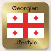 Georgia Flag+Text Onderzetter (Voorkant)