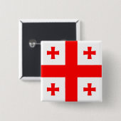 Georgia Flag Vierkante Button 5,1 Cm (Voorkant /achterkant)