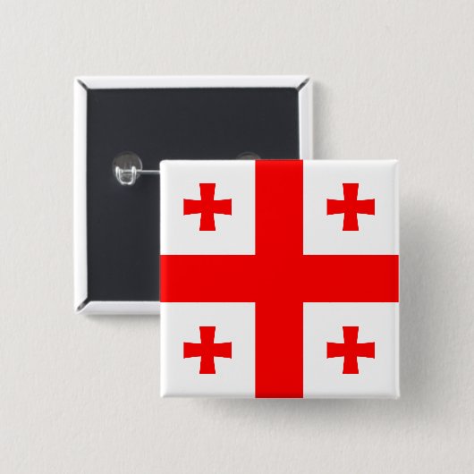 Georgia Flag Vierkante Button 5,1 Cm (Voorkant /achterkant)